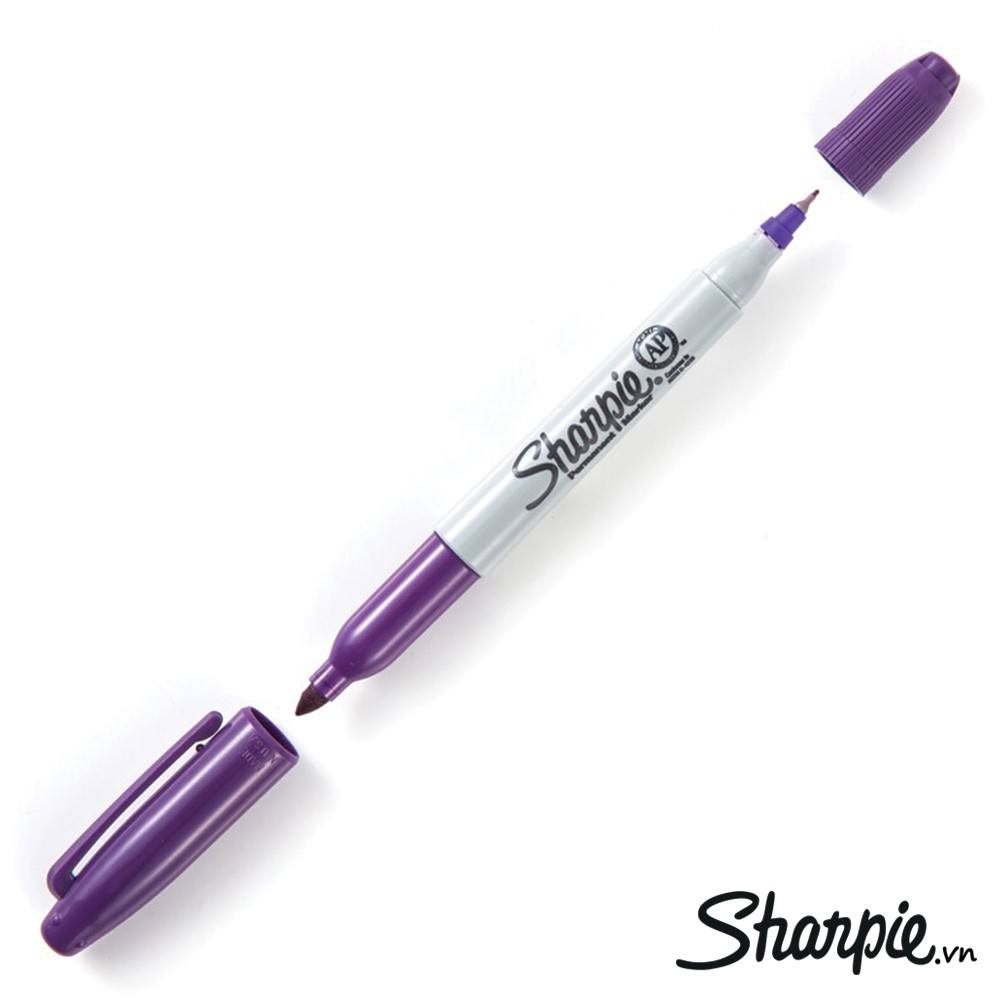 Bút lông dầu 2 ngòi Sharpie Twin Tip - Purple (Màu tím)