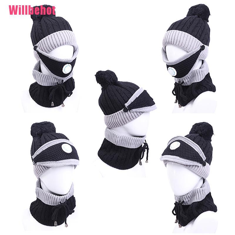 Bộ 3 Mũ Len Beanie Kèm Khăn Choàng Cổ Giữ Ấm Mùa Đông