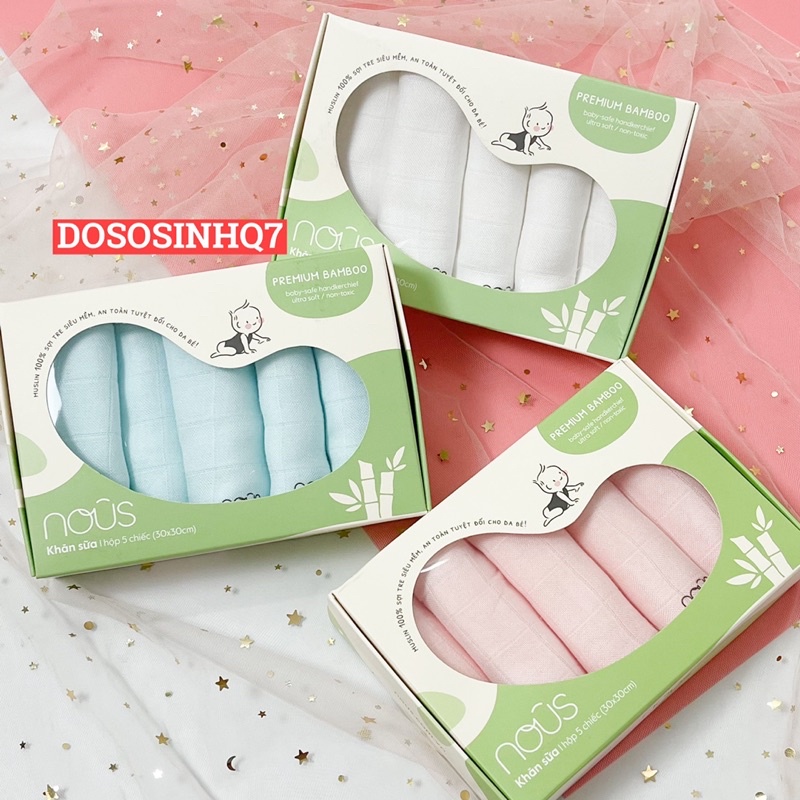 Khăn sữa bamboo Nous - Hộp 5 khăn