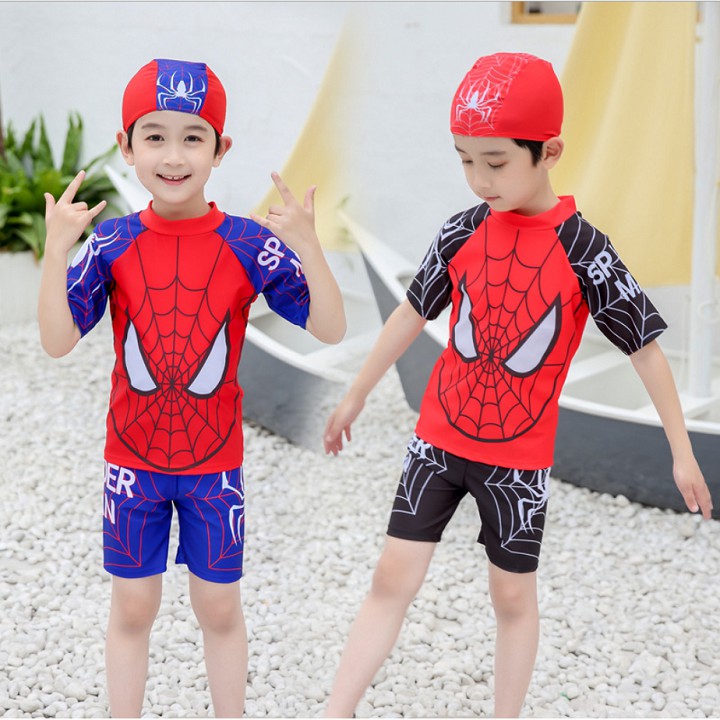Bộ đồ bơi siêu nhân người nhện kèm nón bơi BT05