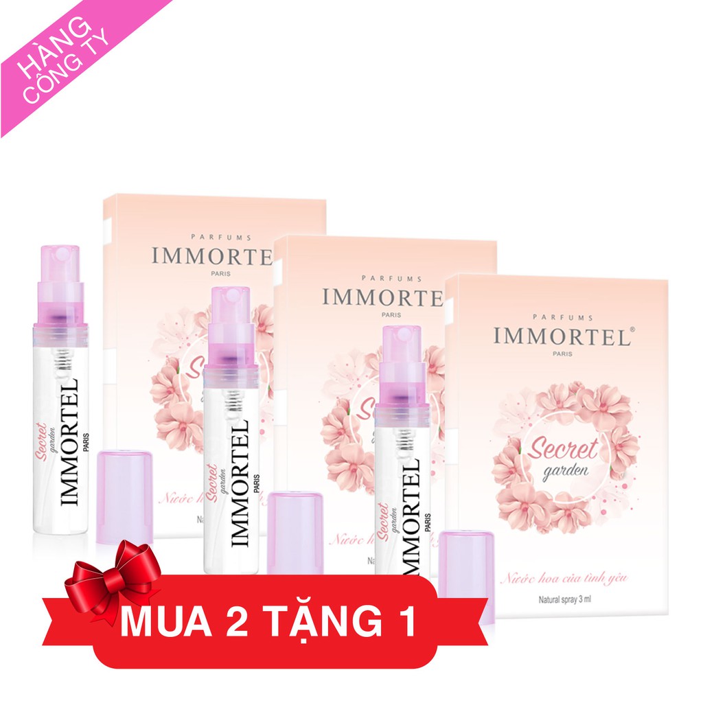 Bộ 3 Nước Hoa Nữ IMMORTEL Secret garden 3 Chai xịt x 3 ml Eau De Parfum