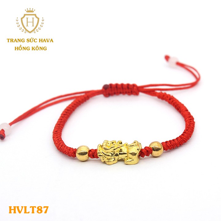 Lắc Tay, Vòng Tay Nữ Tỳ Hưu Titan Xi Mạ Vàng Non 24k Cao Cấp - Trang Sức Hava Hong Kong - HVLT87