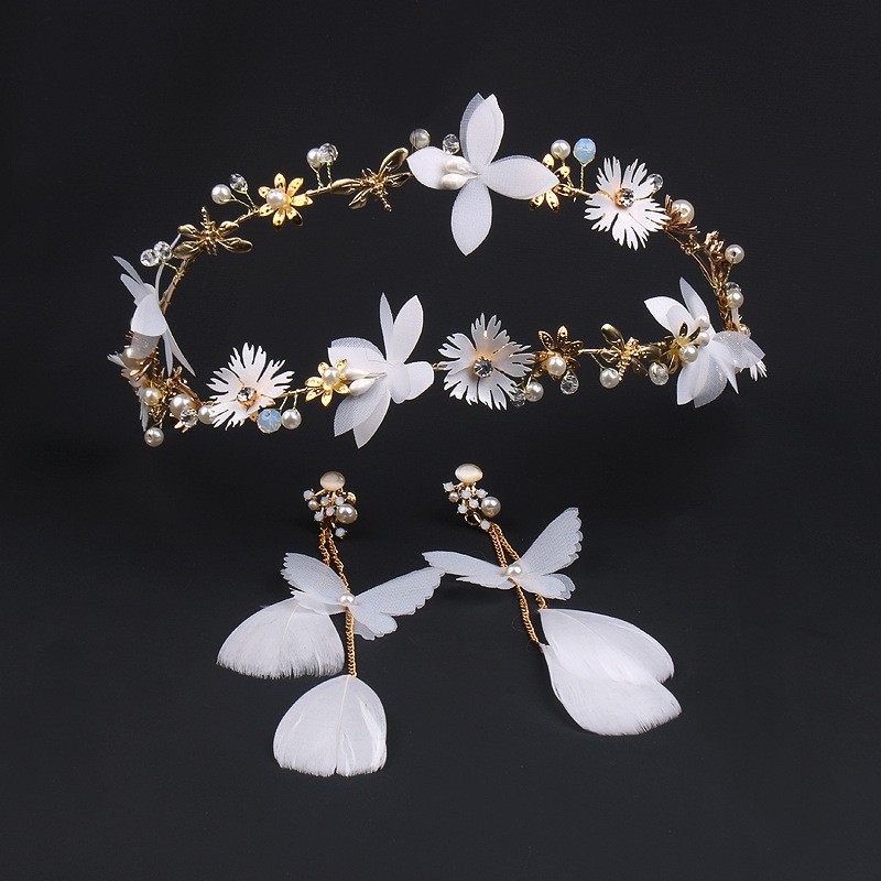 Combo Phụ Kiện Tóc Kèm Hoa Tai Lông Vũ MS: PKT02 - Hưng Long PC