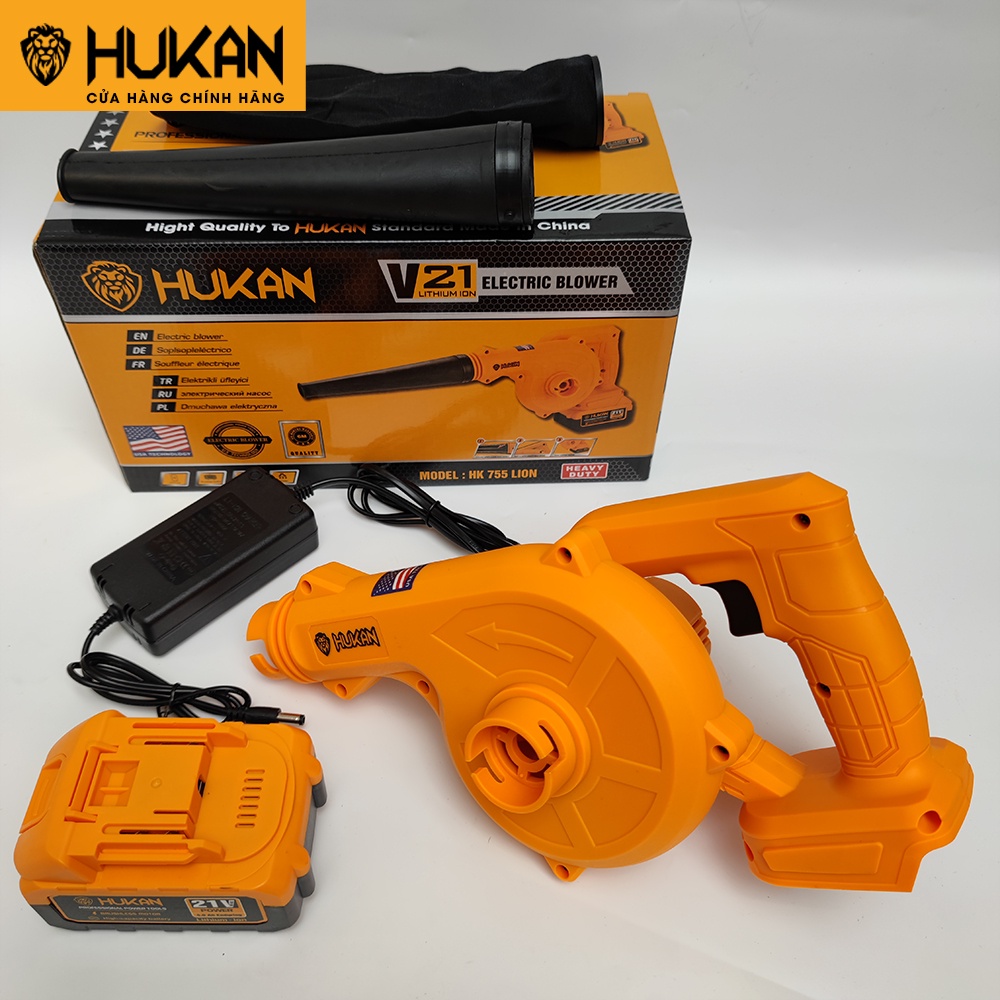 Máy thổi bụi pin siêu khỏe HUKAN HK-H755LION công suất 2,8m3/h lõi dây đồng 100% có điều tốc 19500 vòng/phút