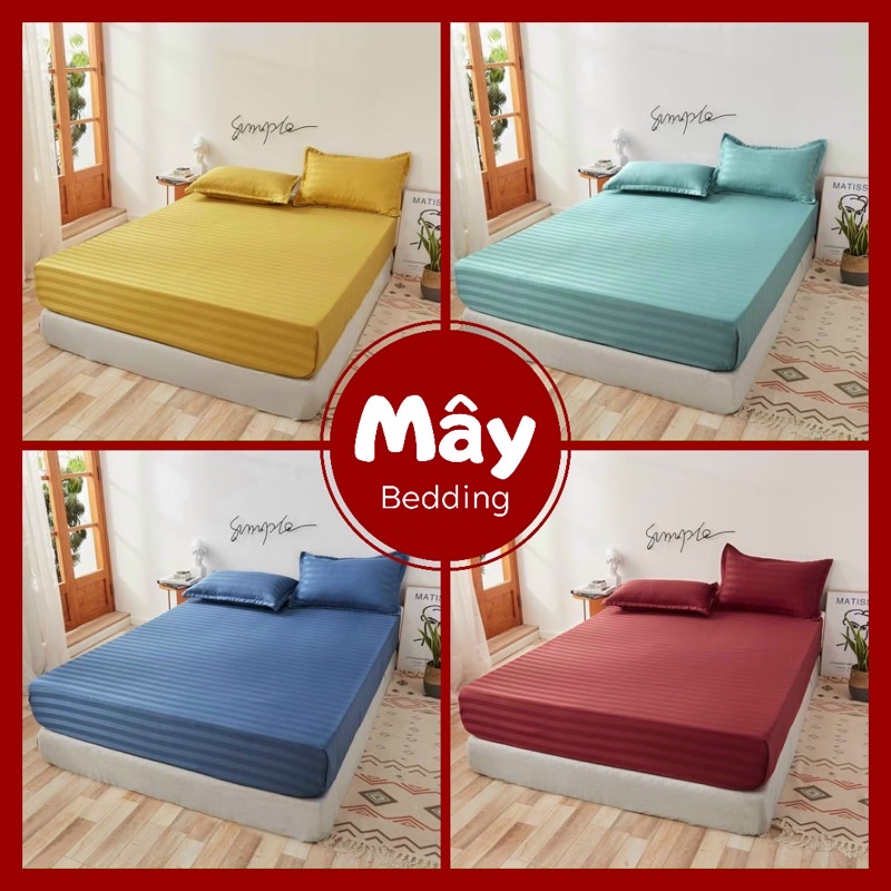 Bộ ga gối Cotton 3F dùng cho khách sạn homestay MÂY BEDDING đủ kích thước nệm đủ màu