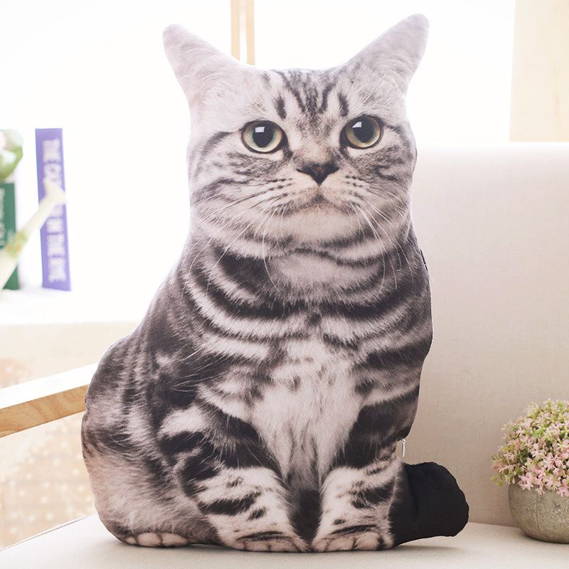 Gối Ôm Hình Mèo 3D Xinh Xắn 30 / 50cm