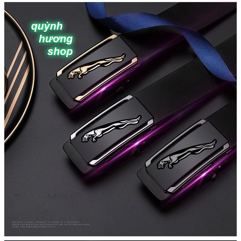 Thắt Lưng Nam Cieviavn Kiesan 3.3cm Khóa Tự Động hình con báo nổi Cao Cấp Dây Nịt Nam Da thật Mạ Vàng Bạc Nam Tính