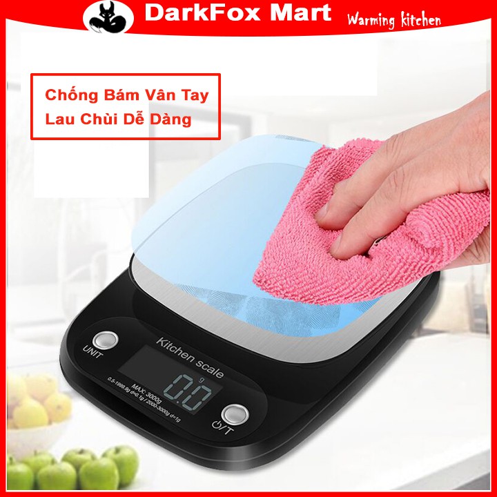 Cân điện tử mini nhà bếp Kitchen Scale tiểu ly full màu 3 loại 3, 5, 10kg chính xác 0,1g CDT01