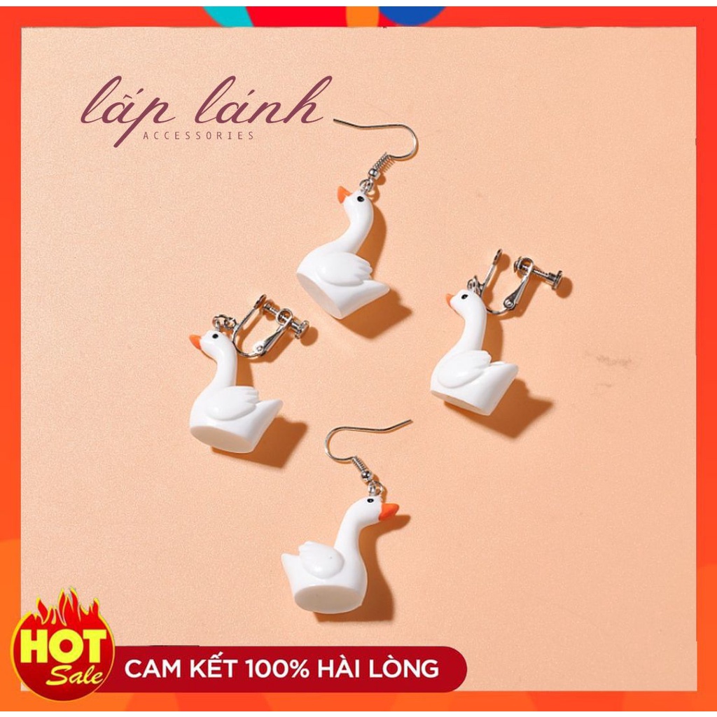 [CÓ SẴN] BÔNG TAI HOA TAI 3D HÌNH VỊT CON THIÊN NGA ĐỘC ĐÁO DỄ THƯƠNG 214BT095