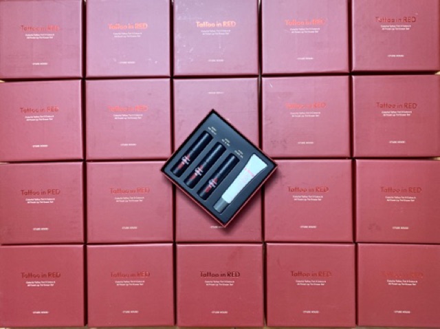 Set 3 son tint Colorful Tattoo in Red kèm tẩy trang môi | BigBuy360 - bigbuy360.vn