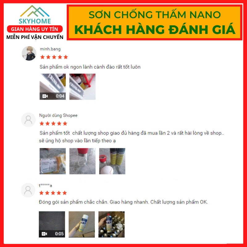 Bình xịt sơn chống thấm hồ cá tường trần nhà mái tôn sân thượng máng xối ống nước mái nhà | chai xịt chống thấm dột