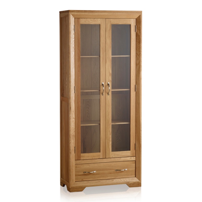 Tủ trưng bày 2 cánh kính Bevel gỗ sồi IBIE