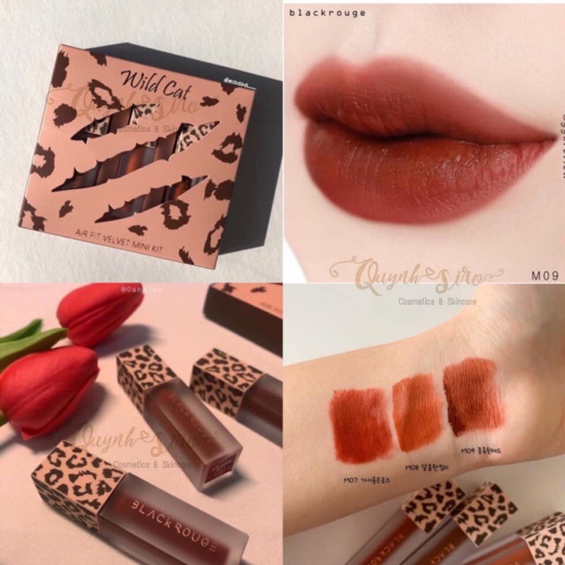 SET SON KEM BLACK ROUGE MINI KIT WILD CAT 3 CÂY