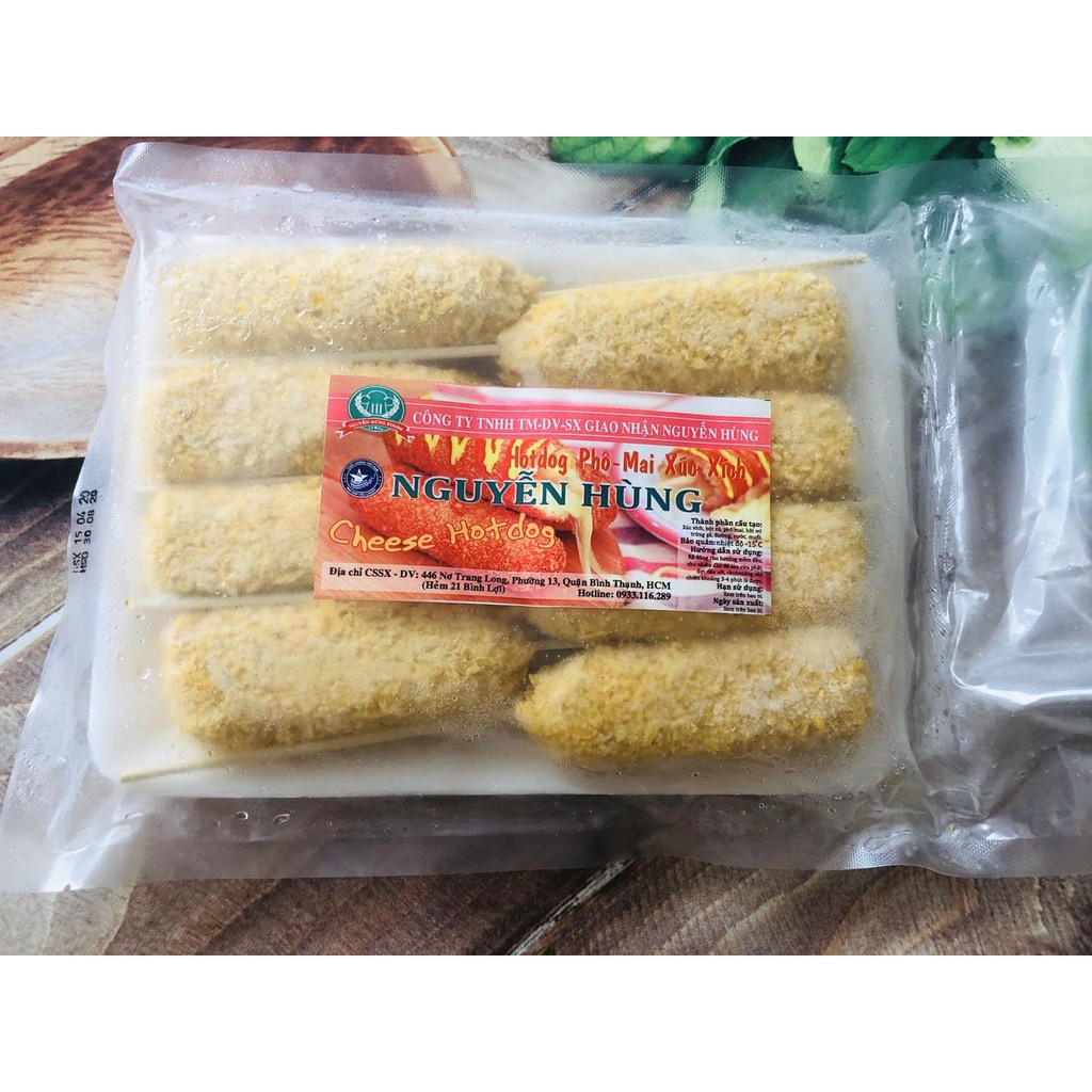 Khay 500g  Hotdog Xúc Xích Phô mai kéo sợi