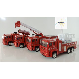 HỘP 4 XE CỨU HỎA BẰNG SẮT CHẠY TRỚN (DIE-CAST CAO CẤP, SCALE 1:64)