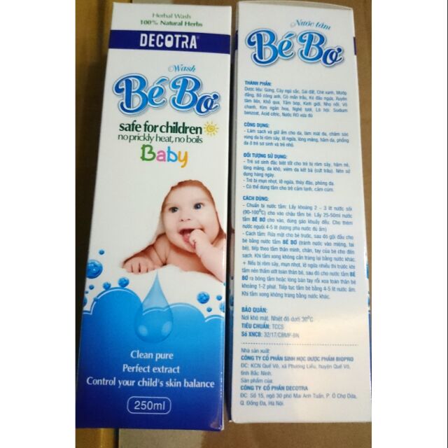 Nước tắm thảo dược Bé Bơ