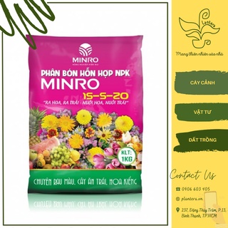 Phân bón npk 15-5-20 ra hoa trái bao 1kg - phân vô cơ - phân tổng hợp npk