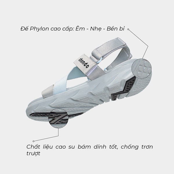 SHONDO | Sandal Shondo F6 sport đế xám phối quai xanh da trời F6S2030
