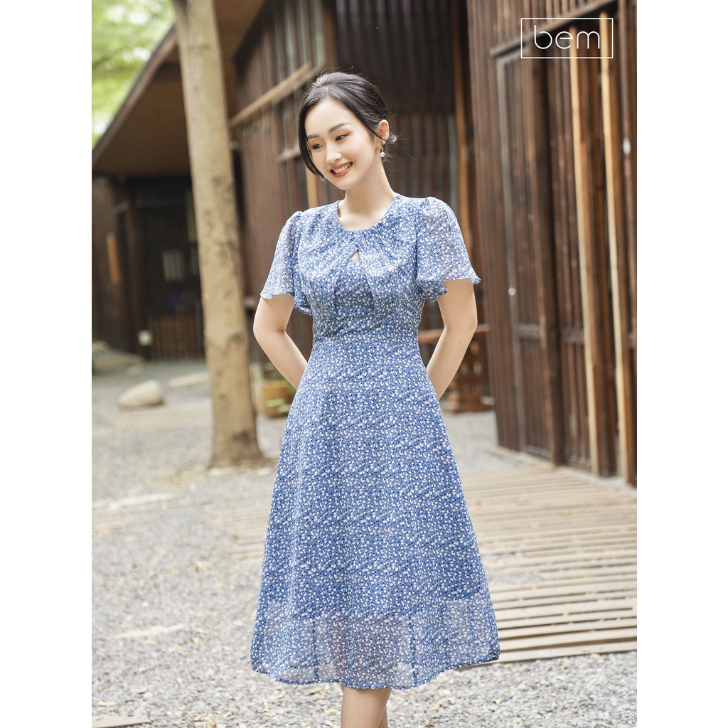 DR213- Đầm nơ cổ, tôn dáng Bem