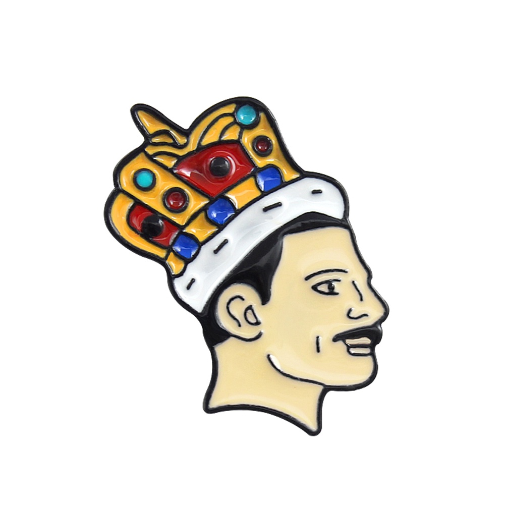YOML✔Singer Band Music Art Freddie Mercury Brooch Pin Collar Jacket Enamel Badge