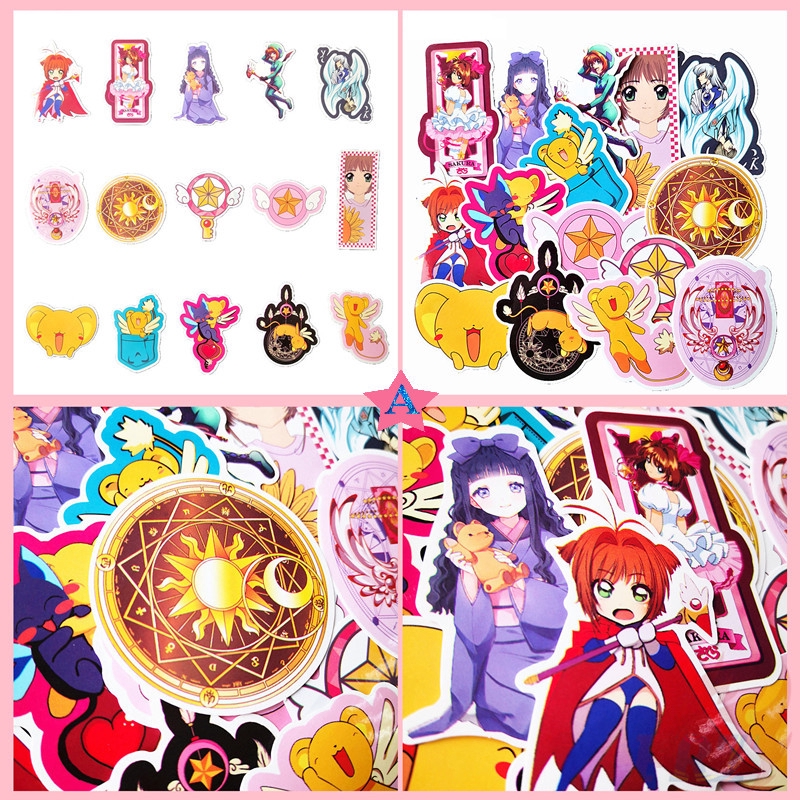 Bộ 15/52 miếng sticker hình thẻ bài Kinomoto Sakura LI SYAORAN CERBERUS trong phim anime Card Captor SAKURA Series 03