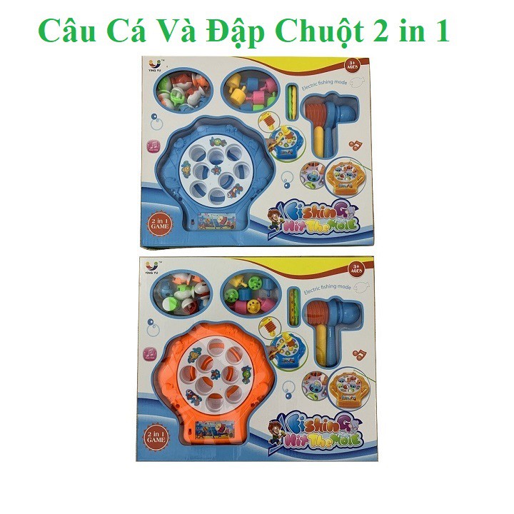 ĐỒ CHƠI TRẺ EM - BỘ CÂU CÁ PIN HÌNH CHIM CÁNH CỤT GỒM 2 CẦN 15 CON CÁ PHÁT NHẠC VUI NHỘN