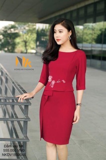 Đầm peplum bèo lệch NK