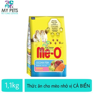 (Me-o Ocean Fish Túi 1.1kg) Thức ăn hạt khô dành cho mèo con hương vị CÁ BIỂN