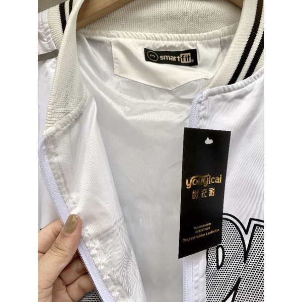 Áo Bomber Dù 2 Lớp Sọc Phối Chữ Trước Ngực Siêu Chất Fom Nam Nữ - Phong Cách 4 Mùa Đa Tác Dụng Hot Trend Thu Đông 2022