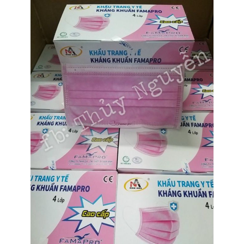 (1 HỘP 50 cái) khẩu trang y tế KHÁNG KHUẨN 4 lớp FAMAPRO | BigBuy360 - bigbuy360.vn