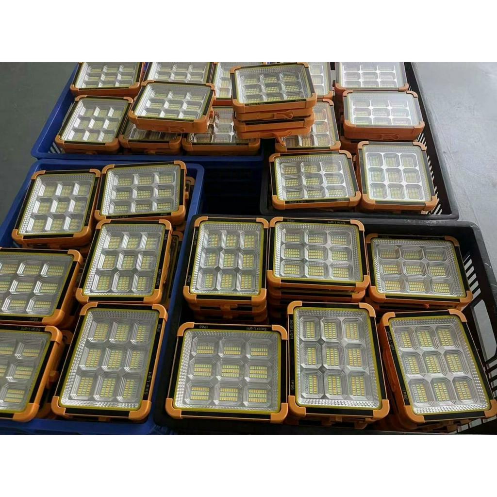 Đèn năng lượng mặt trời cầm tay 500W-1000W LED ánh sáng trắng, vàng, sạc được cho điện thoại