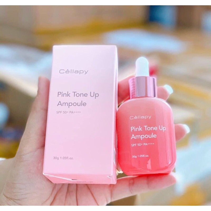 Serum trắng da nâng tone chống nắng Pink Tone Up Ampoule SPF 35+ PA++++ Hàn Quốc 30ml giúp bảo vệ da trắng sáng da