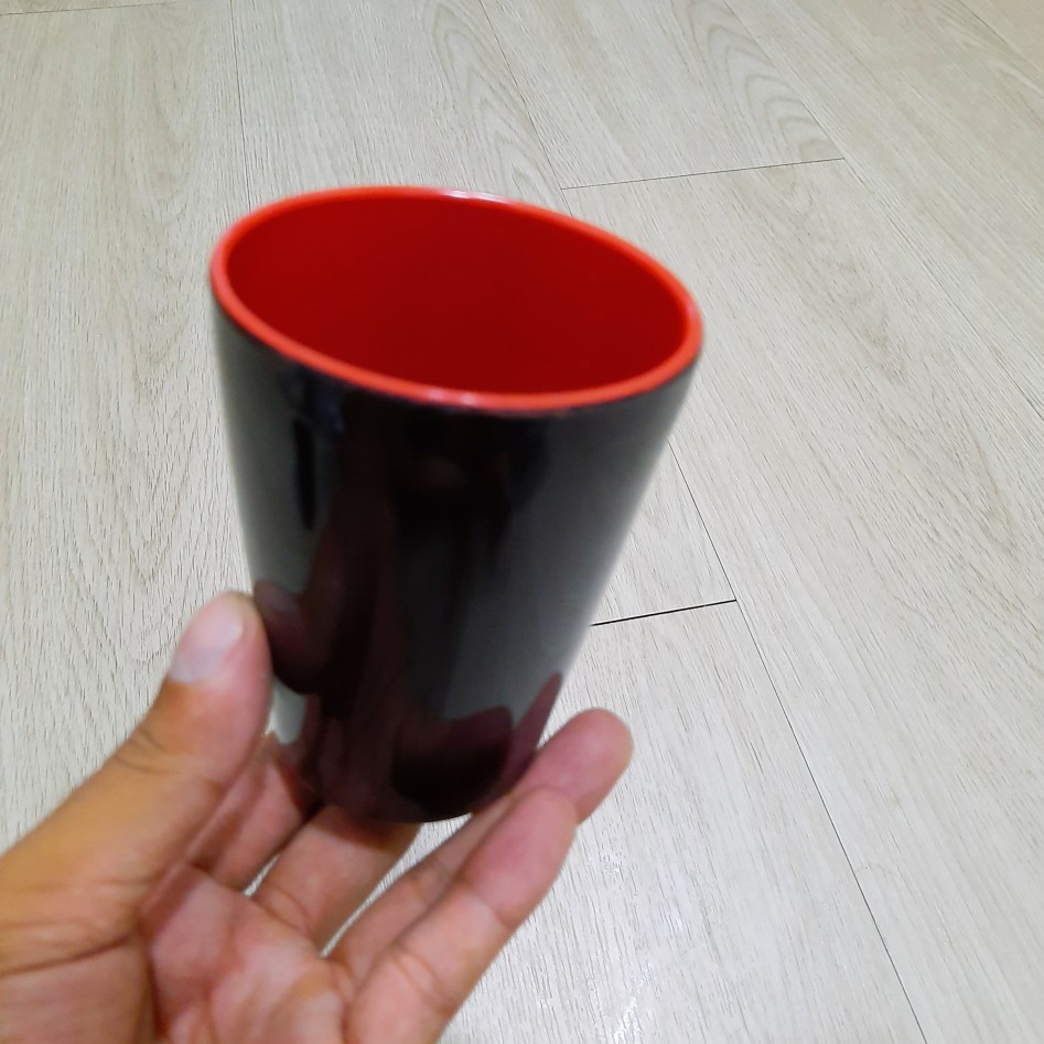 Ly Nhựa Melamine Cao Cấp Hai Lớp Đỏ Đen