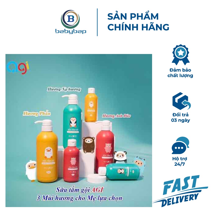 Sữa Tắm Gội Agi Lưu Hương Thơm Mát Trên Da Bé