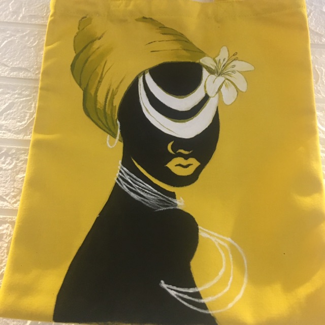 Túi tote vải Canvas vẽ tay