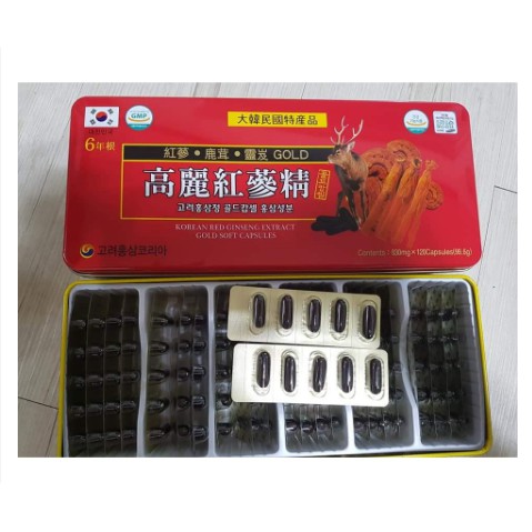 [DATE MỚI] Viên Đạm Tổng Hợp Hồng Sâm Nhung Linh Chi Đỏ Gold, Hộp 120 viên