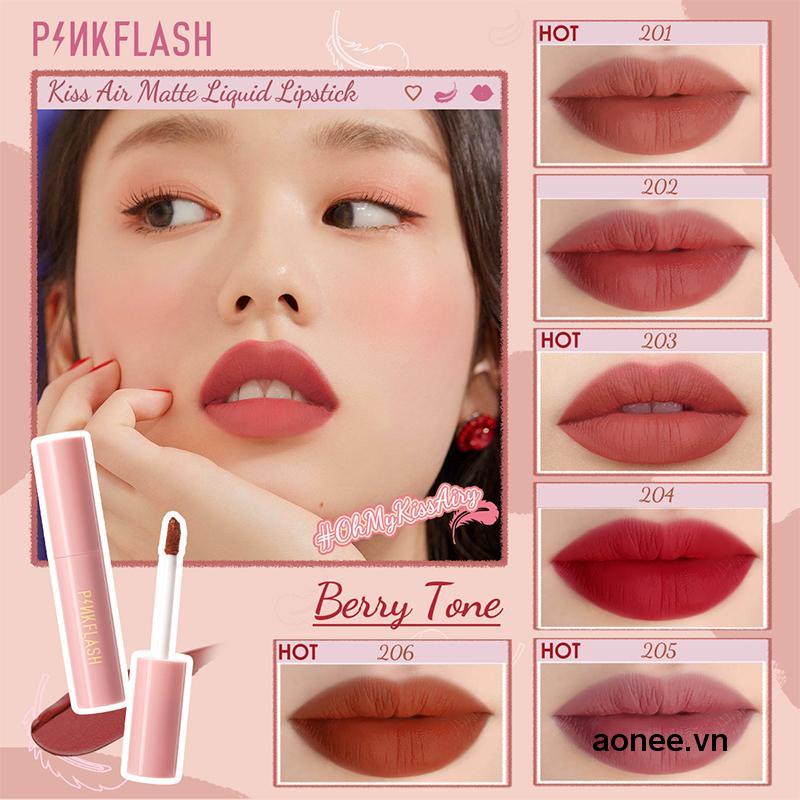 ✨✨Son kem lì Pinkflash dòng Kiss Air 24g chống thấm nước 16 tông màu hai công dụng cho môi và má