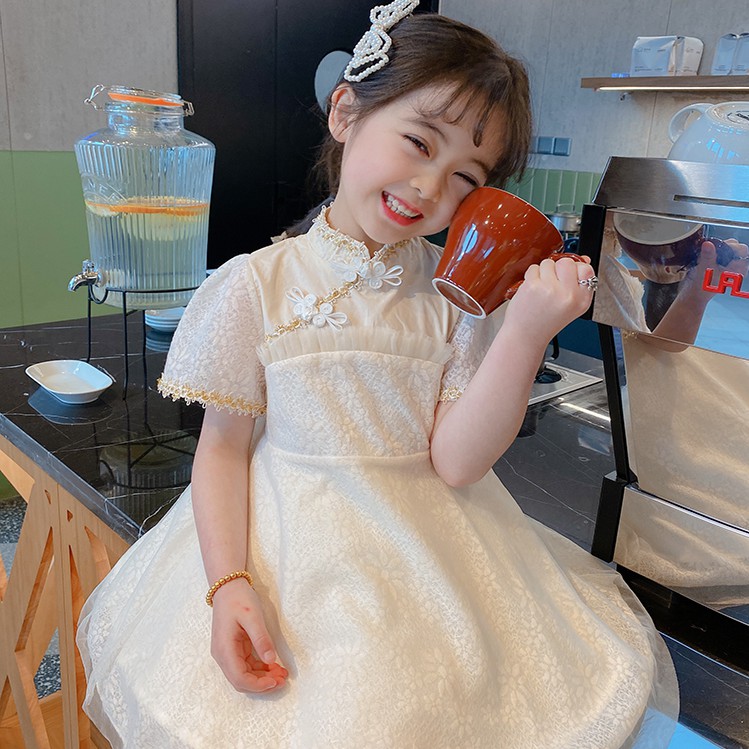Đầm Ren Công Chúa Phong Cách Hàn Quốc Cho Bé Gái