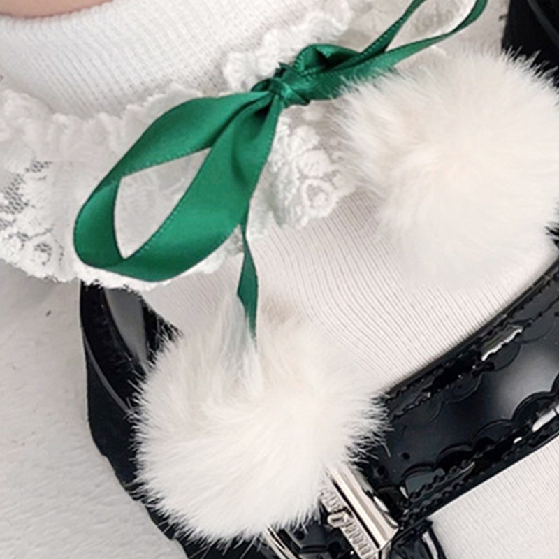 Youyo Vớ Cotton Ngắn Phối Ren Phong Cách Công Chúa Lolita Nhật Bản Dễ Thương Cho Nữ