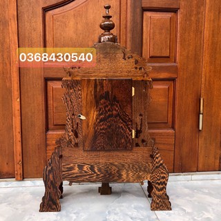 [ XẢ LỖ ] Đồng Hồ Quả Lắc Gỗ Mun Đuôi Công [ Gỗ Mun 100%_Hàng loại 1]