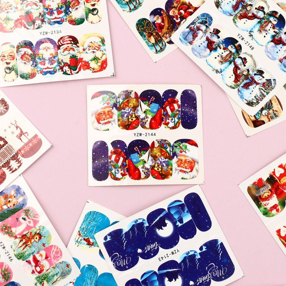 XIANTIN Sticker Dán Móng Họa Tiết Giáng Sinh 3D