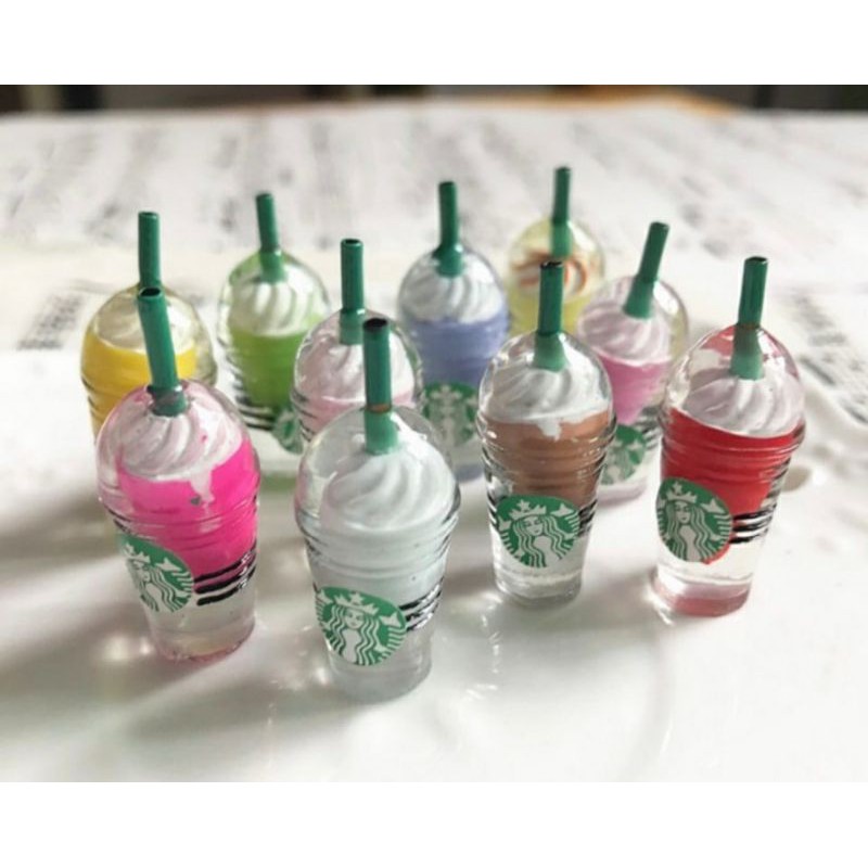 Charm ly trà sữa Starbucks trang trí slime, mô hình chụp ảnh Toru _ Slime