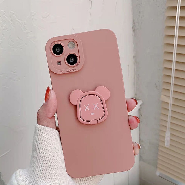 Ốp lưng iphone cạnh vuông bảo vệ camera kèm iring kaws7plus x xsmax 11 11promax 12 12pro 12promax 13 13pro 13promax DT13