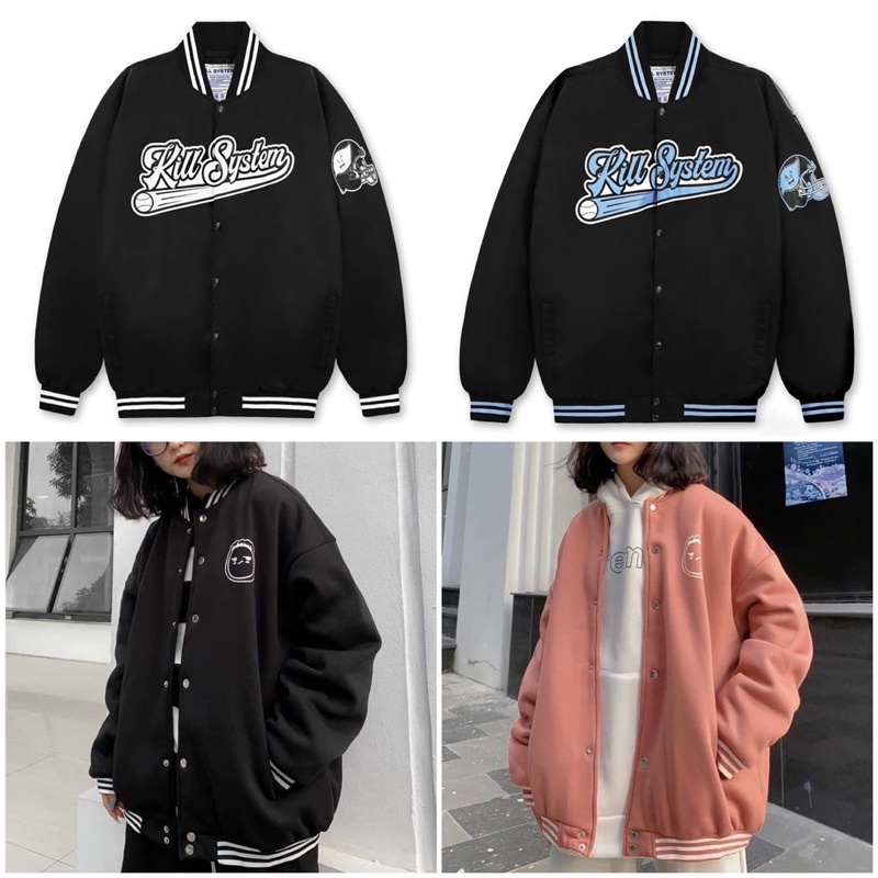 [RẺ VÔ ĐỊCH] Bomber phối viền ulazangg from thụng tay bồng unisex (hàng sẵn)