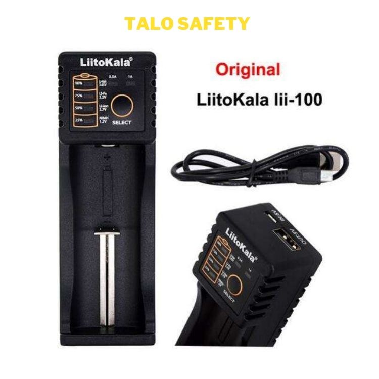 Bộ Sạc Pin chính hãng Liitokala Lii-100, sạc nhiều loại Pin 26650, 22650, 18650, 21700, 18350, 17670, NiMH/NiCd 1.2V: