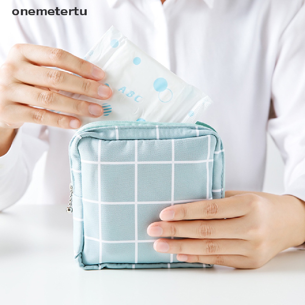 [Hàng mới về] Túi đựng mỹ phẩm son môi trang điểm khăn ăn băng vệ sinh mini có khóa kéo dành cho nữ