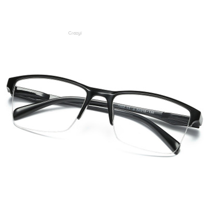 Fashion Unisex Half Frame Style Transparent Reading Glasses +0.25 to +4.0