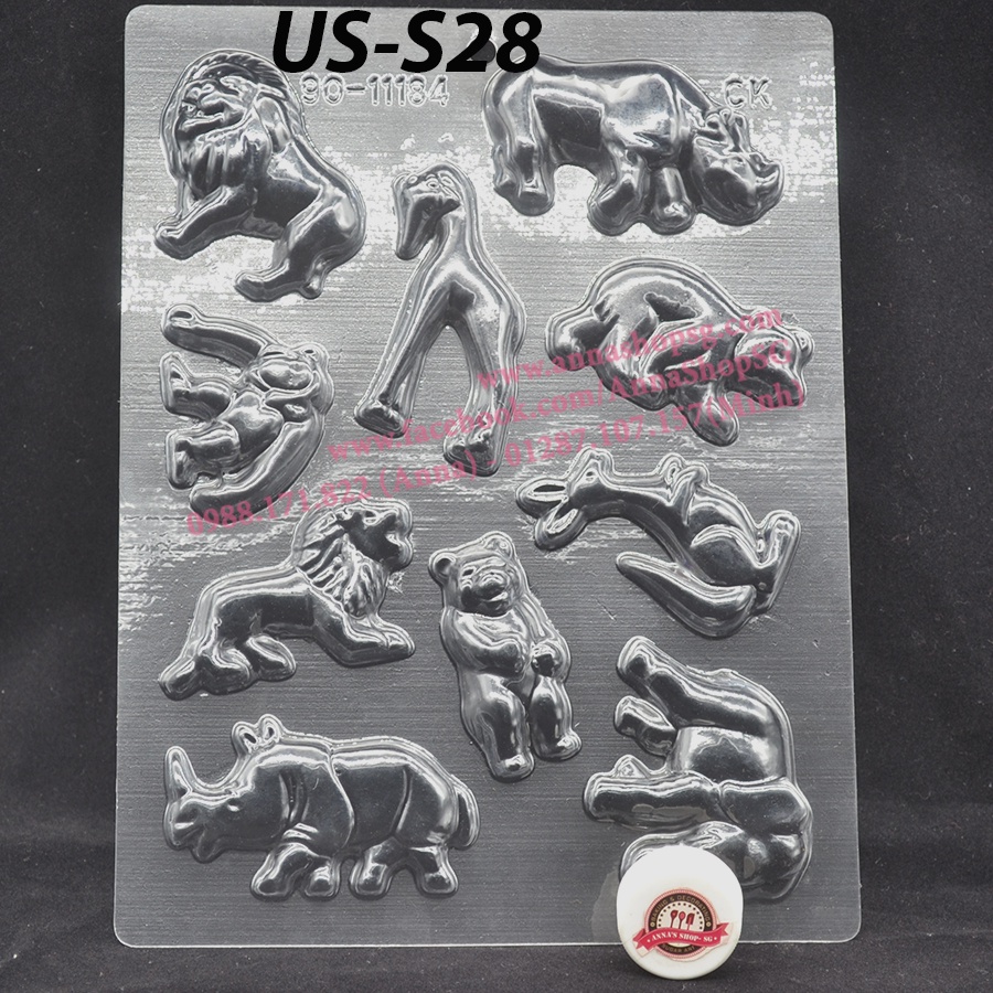 KHUÔN SOCOLA NHIỀU LOẠI THÚ US-S28