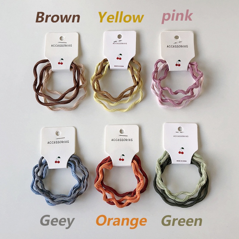 Set 4 dây buộc tóc co giãn nhiều màu sắc dành cho nữ