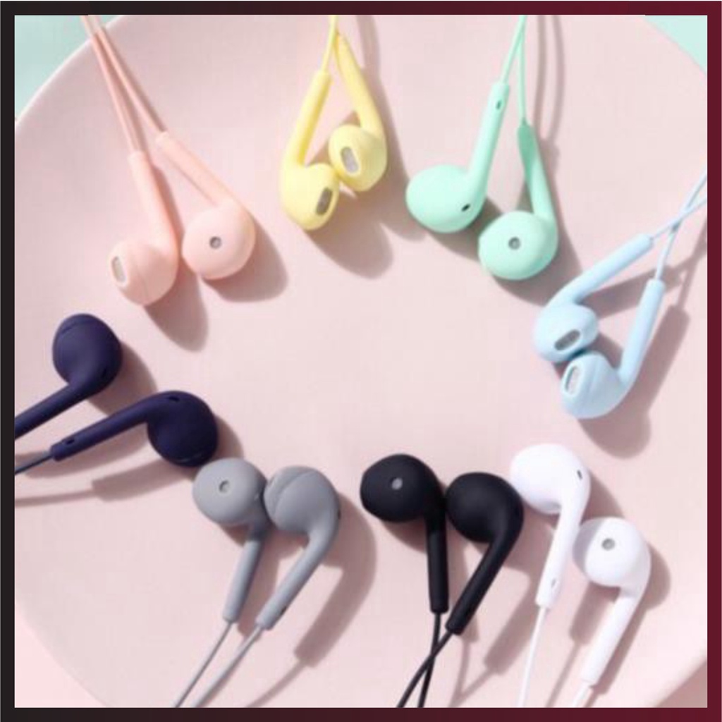 Tai nghe có dây nhét tai U19 SATOPA có mic âm thanh êm nhiều màu sắc Macaron độc lạ jack cắm 3.5mm cho điện thoại